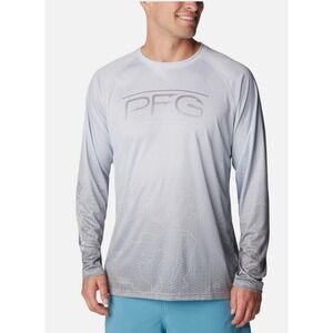 Columbia Men's Super Terminal Tackle PFG Super Fade LS, Cirrus Gray Techcamo XXL